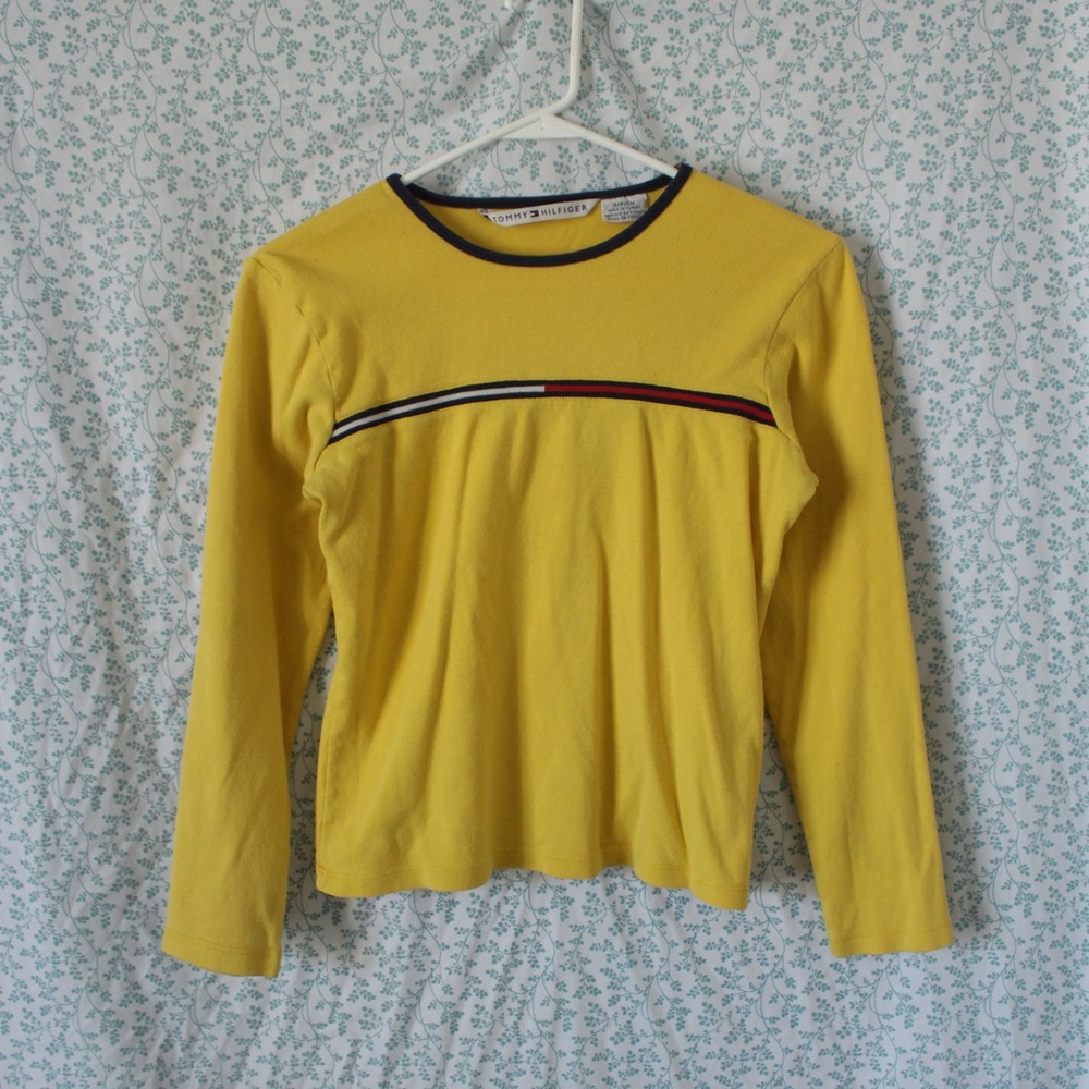 Y2K Tommy Long Sleeve Baby Tee
